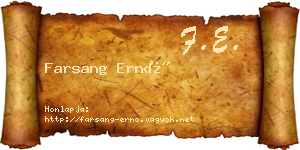 Farsang Ernő névjegykártya