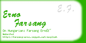 erno farsang business card